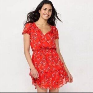 LC Lauren Conrad Scarlet Floral Dress